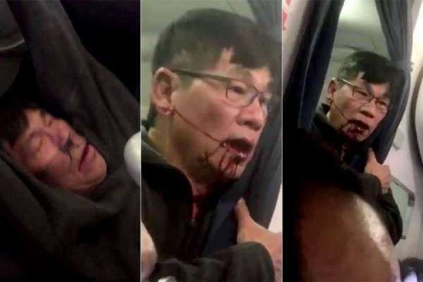  Passageiro retirado à força do avião da United Airlines - Imagem de reprodução do Youtube